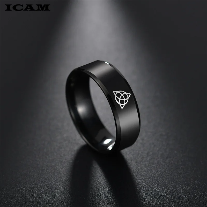 Фото Мужское кольцо с узлом ICAM Viking серебряное из нержавеющей стали - купить