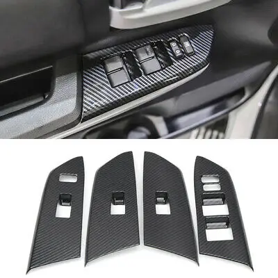 

Carbon Fiber Inner Door Window Lift Cover Trim 4pcs For Toyota Tundra 2014-2020