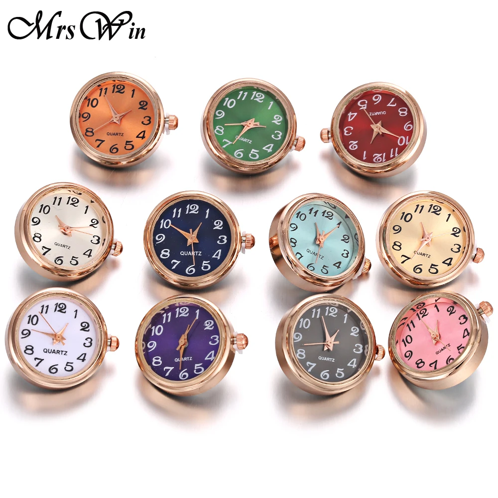 DIY 18mm Glass Watch Snap Buttons Interchangeable Jewelry Accessory Replaceable Rose Gold Snap Button Jewelry Bracelet Bangles