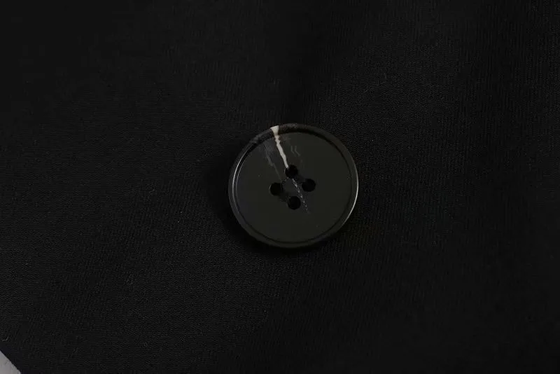 ROHOPO черный укороченный Блейзер двойные пуговицы Зазубренные офисные женские