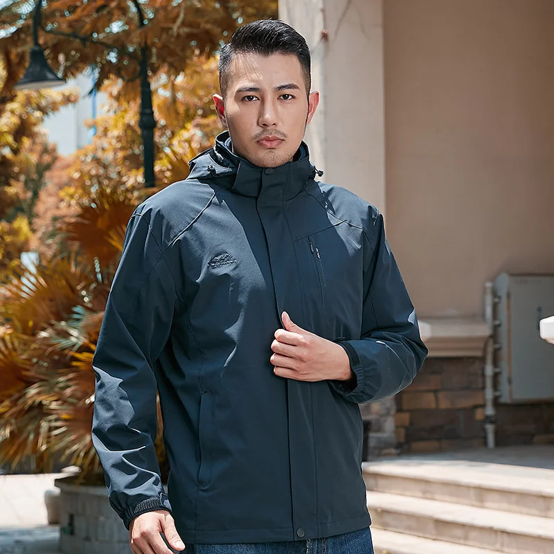 

Wind snow stormsuit men's two-piece three in one autumn and winter large warm mountaineering suit women's suit