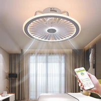 modern led ceiling fan with light app and remote control mute 3 wind adjustable speed dimmable for living room