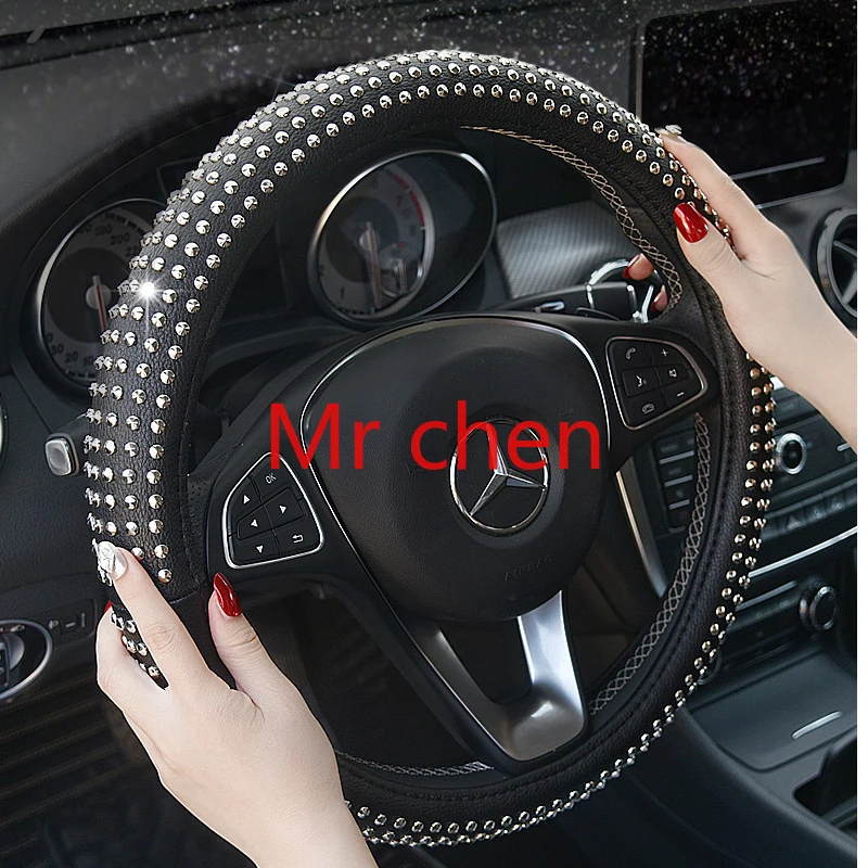 

Universal High grade belt drill Car Steering Wheel Cover 15 inches 37-38cm For benz C260L E300L C200L GLC260 GLA200 All models