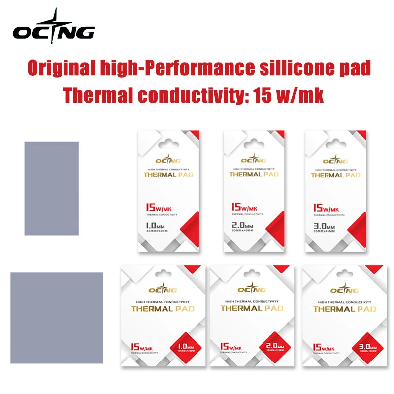

Ocng THERMAL CPU Pad Soft Heat Dissipation Silicone Pad 15W/MK CPU/GPU Graphics Card Motherboard Silicone Grease Pad Multi-Size