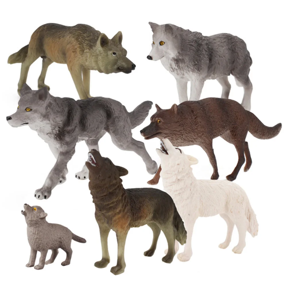 

7Pcs Wolf Figurines Realistic Wolf Figures Wolf Animals Cake Toppers