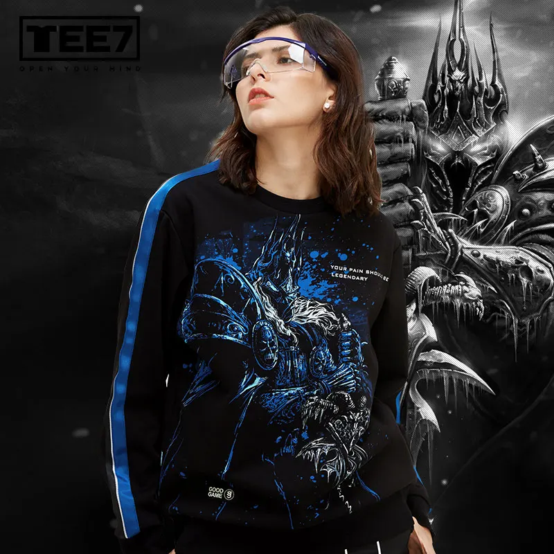 Tee7 толстовка с капюшоном и надписью WOW Эльзас демон Ван тенденции моды случайные Хлопок Круглый воротник пуловер с капюшоном