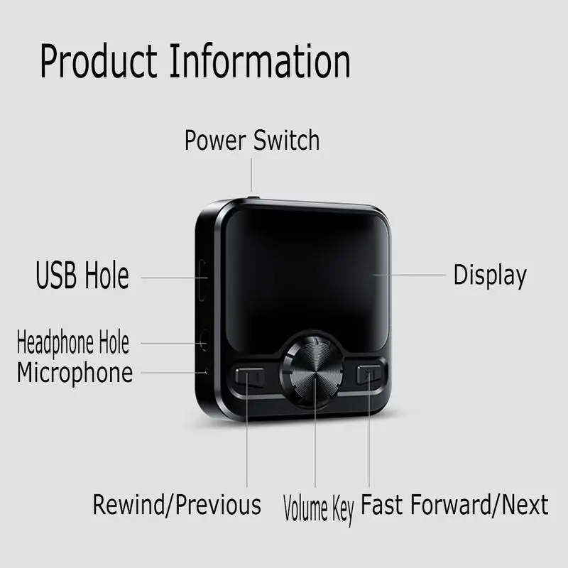Hifi Спортивный Bluetooth Mp3 диктофон MP3-плеер Dsd 8 Гб ручка аудио FM радио Поддержка