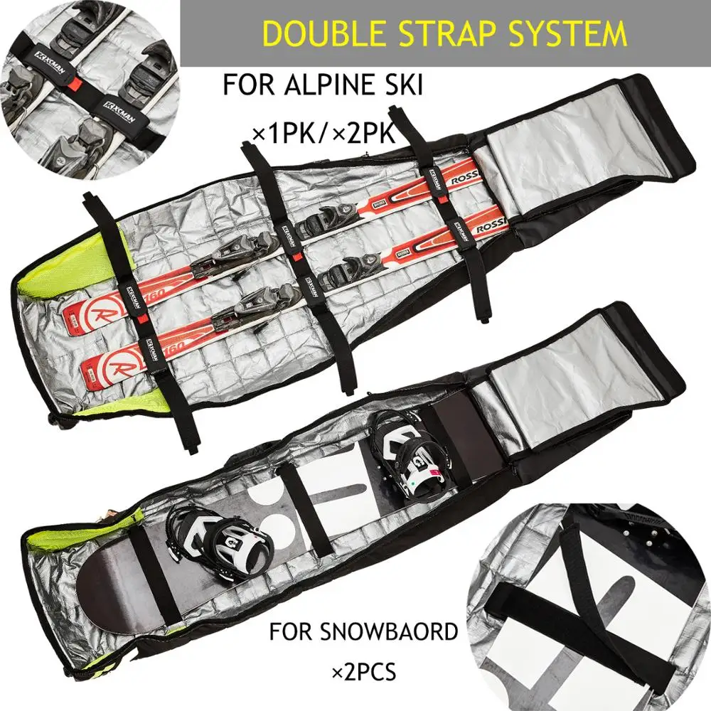 XCMAN Snowboard Bag with Wheels and Locker Reinforced Double Padding Perfect for Road Trips Air Plane Travel |