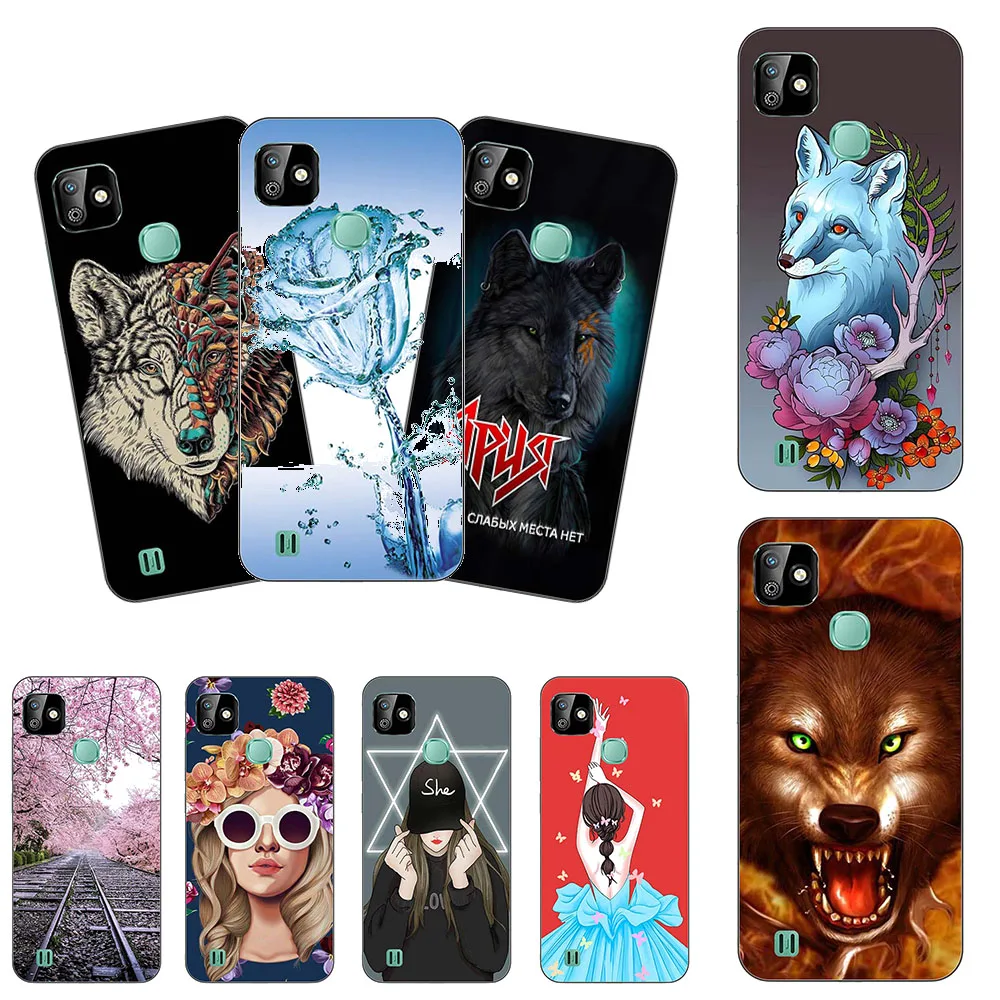 Для Infinix Hot 8 7 Pro X625 X624 Smart3 Plus X627 S4 X626 чехол с красочным рисунком розы волк Мягкий