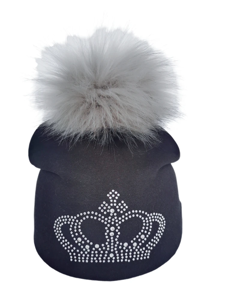 

newborn photography props baby diamond crown hat faux fur pom pom for boy and girl cap pretty set kids newborn photo outfits