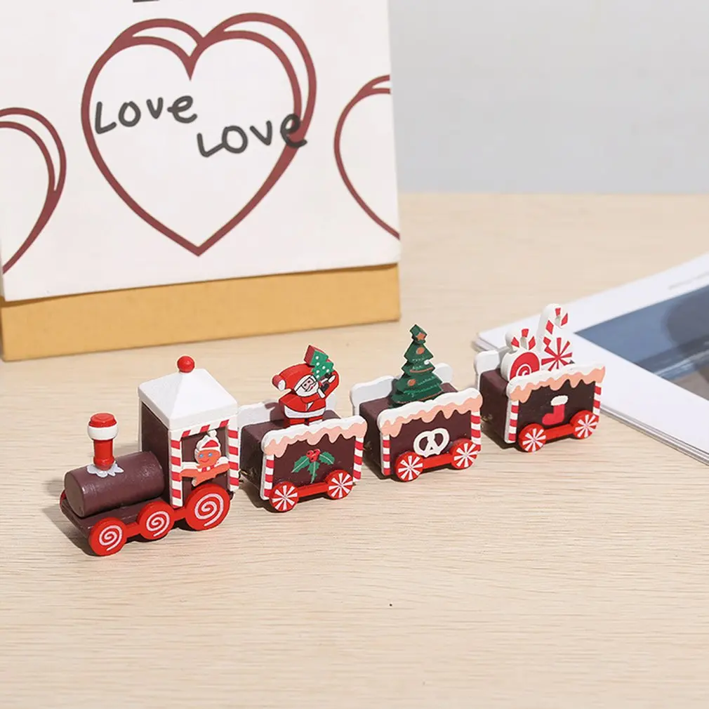 

Cute Christmas Wood Small Train Toy festival Home decoration Christmas Innovative Gift for Children 3 colors Christmas Kids Toys
