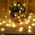 Гирлянда с шариками вишни, украшение для новогодней елки, интерьерная гирсветильник, s-образсветильник свет, новогодний домашний декор, европейская вилка, 220 В