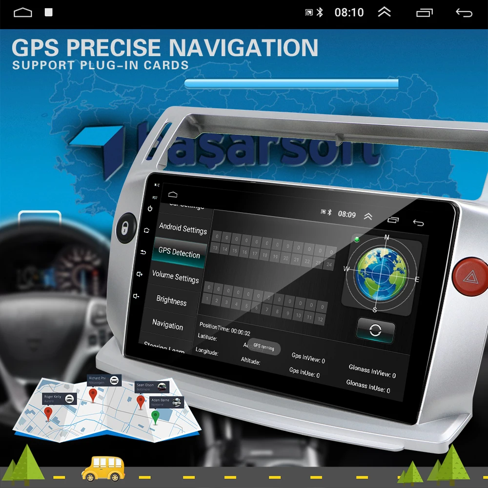 2 Din Android автомобильный мультимедийный плеер 9 дюймов GPS WIFI Авторадио для Citroen C4 C