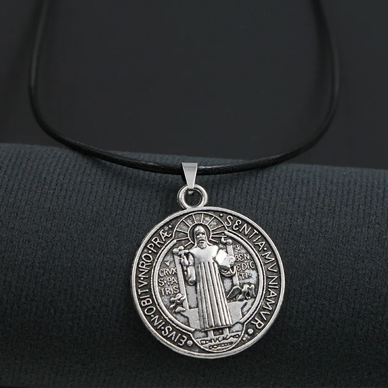 Религиозные Saint St Бенедикт Нурсийского патрон против зла из цинкового сплава
