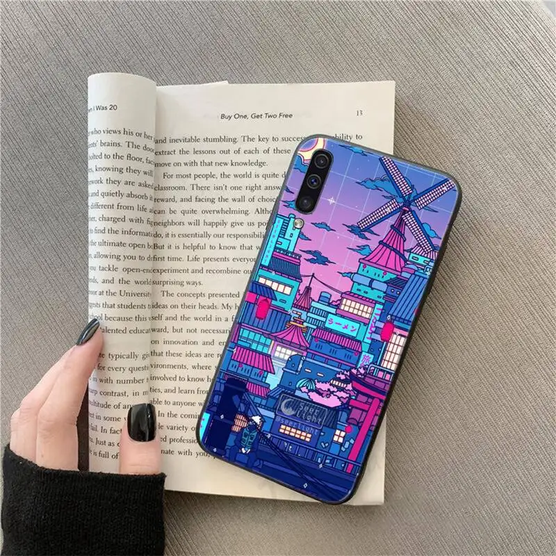 

Vaporwave Glitch Anime funda Phone Case For Samsung galaxy S 9 10 20 A 10 21 30 31 40 50 51 71 s note 20 j 4 2018 plus