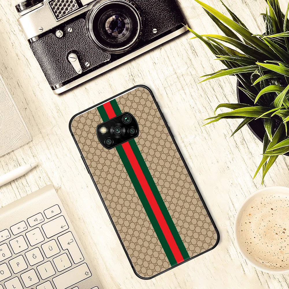 

Italian luxury brand snake tiger bee Phone case Cover Hull For Xiaomi Mi A2 A3 8 9 9T Note 10 Se Lite Pro black Back Luxury