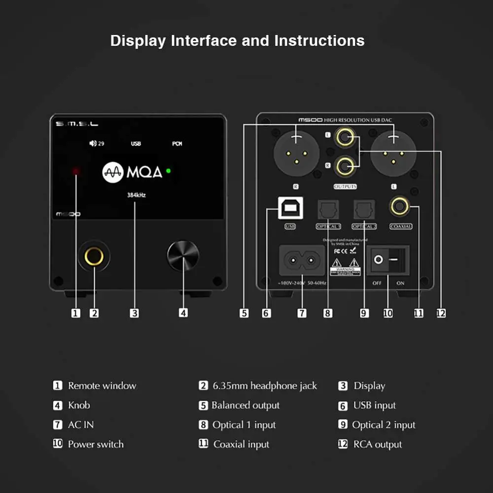 SMSL M500 MQA декодер ES9038PRO ES9311 XMOS XU 208 32bit 768kHz DSD512 Hi Res аудио DAC усилитель для наушников