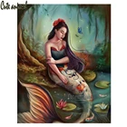 Алмазная живопись 5D русалка, пикантная мультяшная Алмазная вышивка, подарок сделай сам, полноразмерная круглая вышивка ручной работы, домашний декор, вышивка крестиком