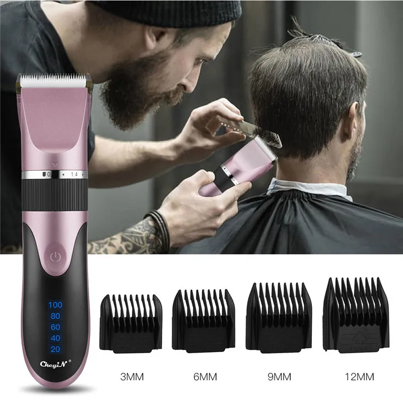 

CkeyiN Professional Hair Trimmer USB Rechargeable Hair Clipper Cordless Cutter LED Display Ceramic Blade Barber Haircut Machine