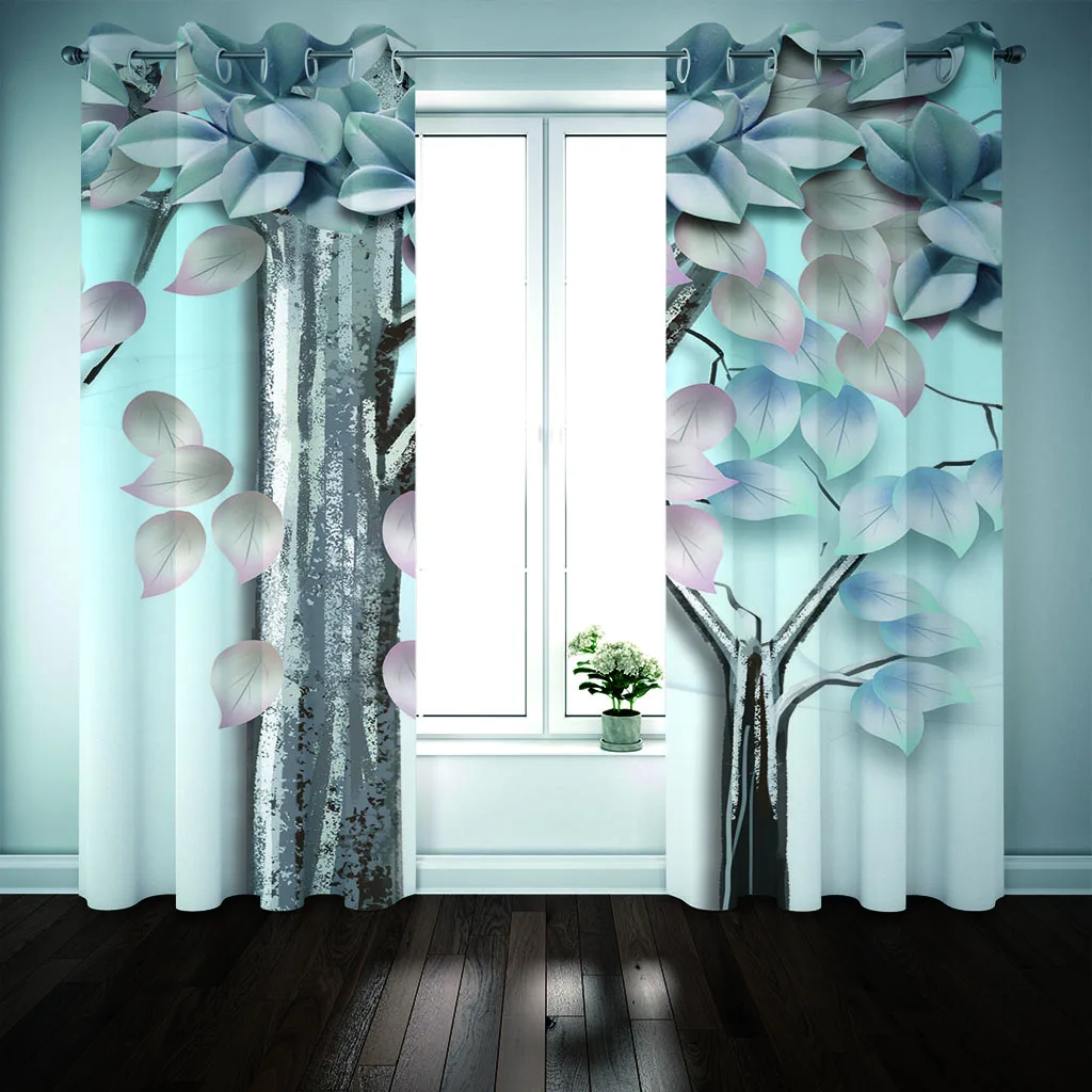 

3D Blackout Curtains Stereoscopic tree Curtains For Living Room Bedroom Modern Kitchen Kids Room Curtains