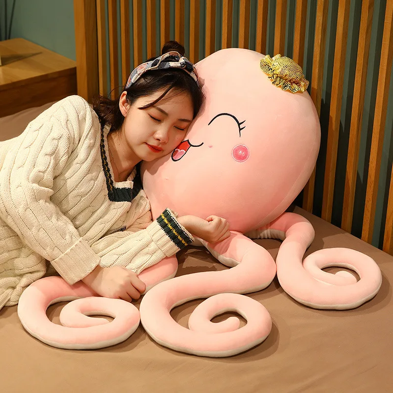 

New 80/100cm Lovely Octopus Plush Toys Cartoon Squid Pillow Toys Stuffed Soft Animal Sleep Cushion for Baby Kids Birthday Gifts