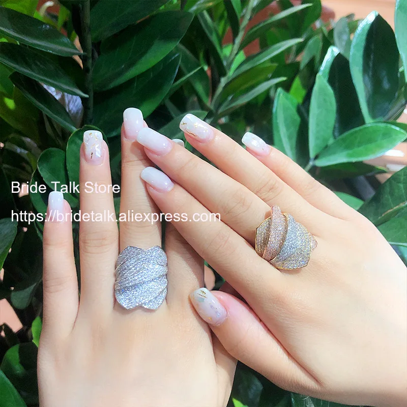 Невесты говорить роскошные женские палец кольцо с кубическим цирконием