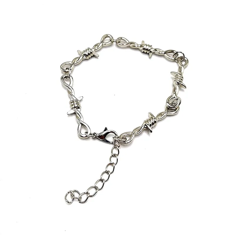 

2020 / Small Wire Brambles Iron Unisex Choker Bracelet Women Hip-hop Gothic Punk Style Barbed Wire Little Thorns Bracelet Gifts