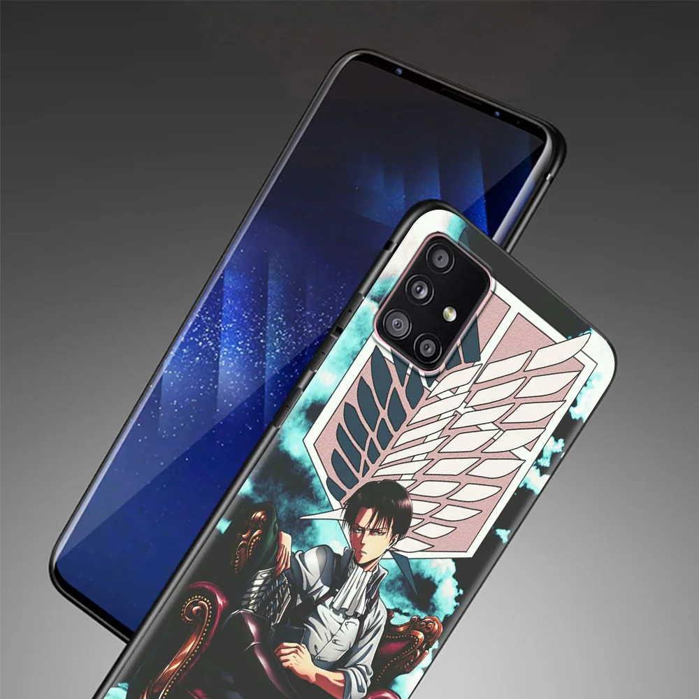 

Phone Case For Samsung Galaxy A72 A32 A42 A91 A71 A51 A41 A31 A21 Soft Cover Black Capa TPU Back Anime Attack On Titan Character