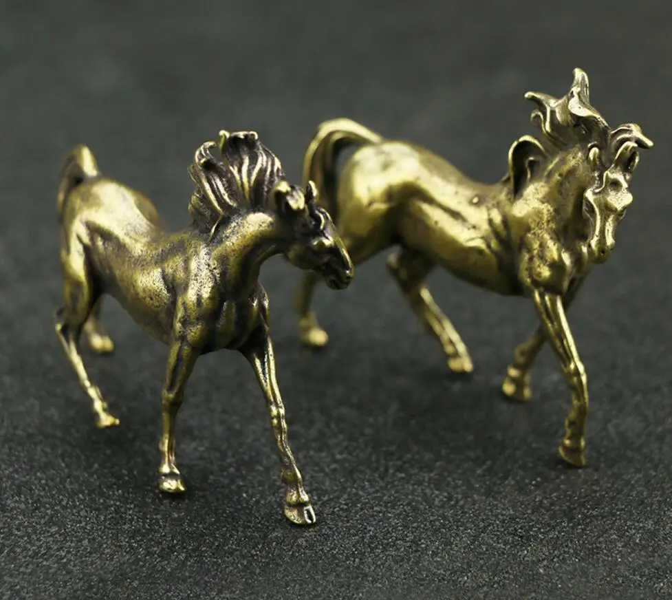 Однотонные украшения для лошадей из чистой латуни дома маленькие пара медных -