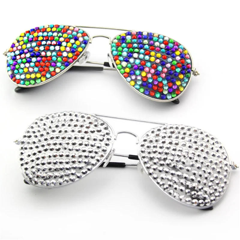 

Adults Full Diamond Metal Glasses Funny Stylish Party Glass Photo Requirements Decoration Accessories