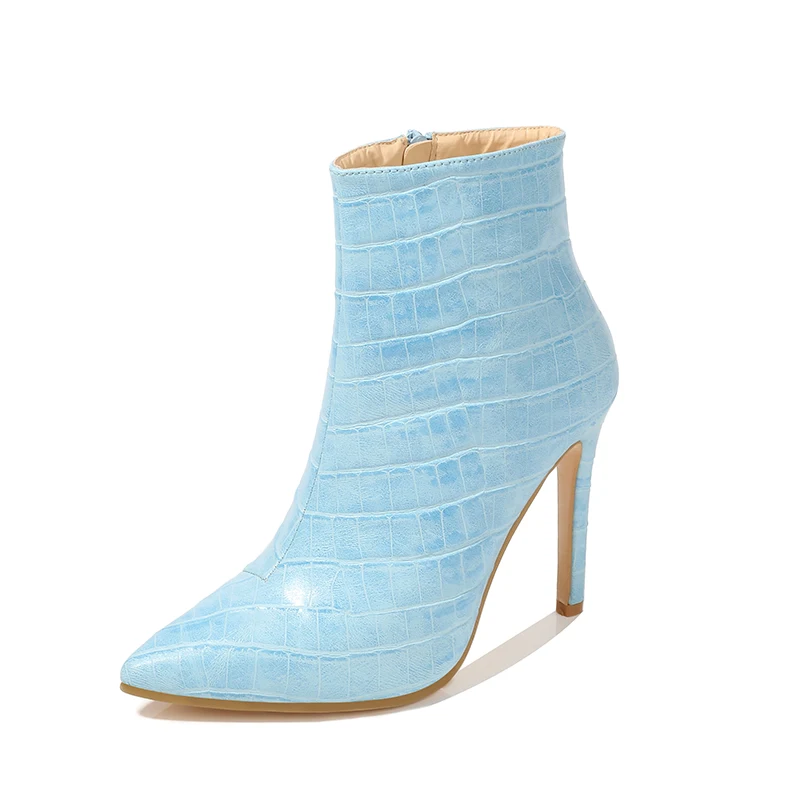 

Pointed High-heeled Short Boots Women's Stiletto High-heeled Stretch Boots Thin Single Boots Rear Zipper 2021 Autumn Winter New