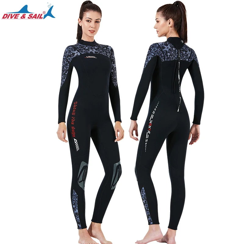 

Men's and Women's Diving Suit, 3mm Neoprene Diving Suit, Back Zipper, Long Sleeve Swimsuit