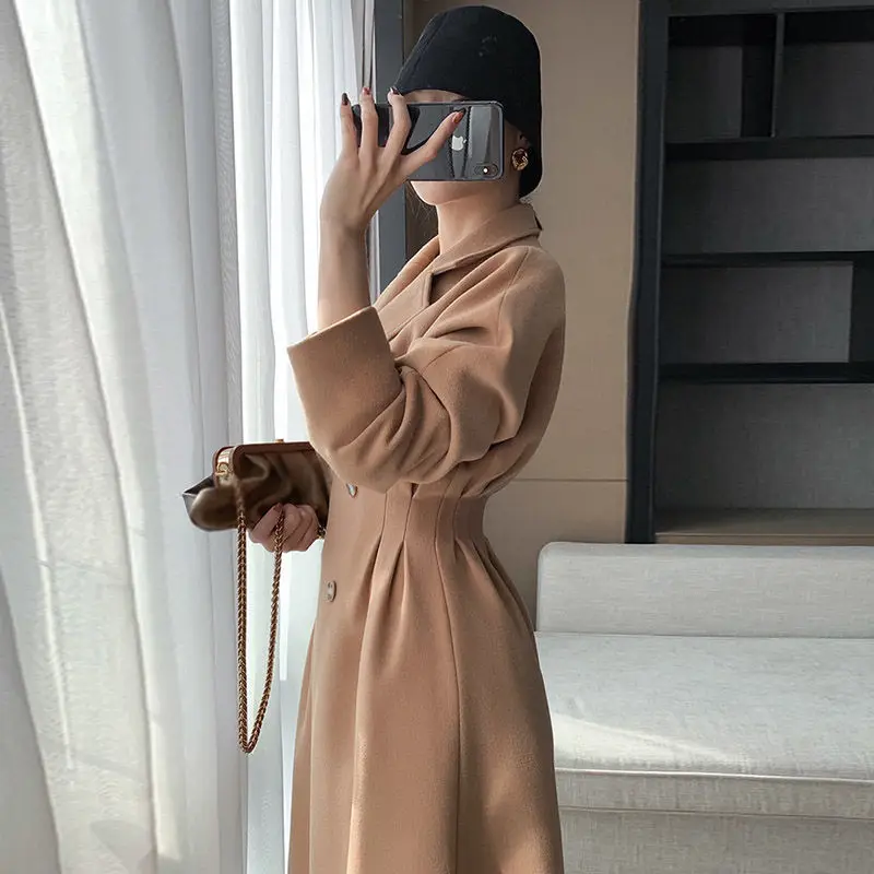 Новое зимнее женское модное шерстяное пальто верхняя одежда длинное утепленное