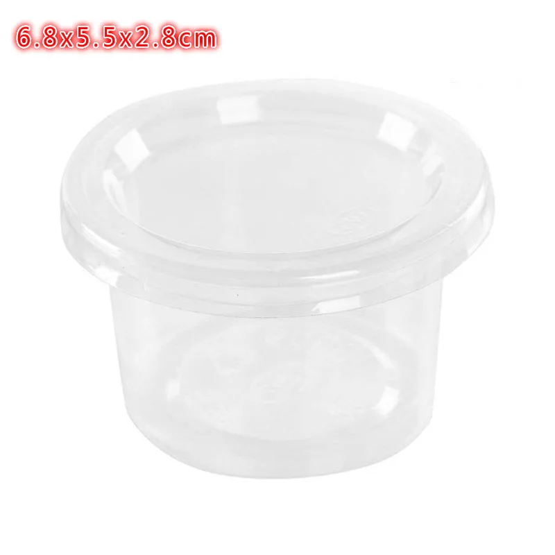 

10pcs disposable plastic takeaway sauce cup containers, food boxes, paint boxes with lids, reusable color palettes