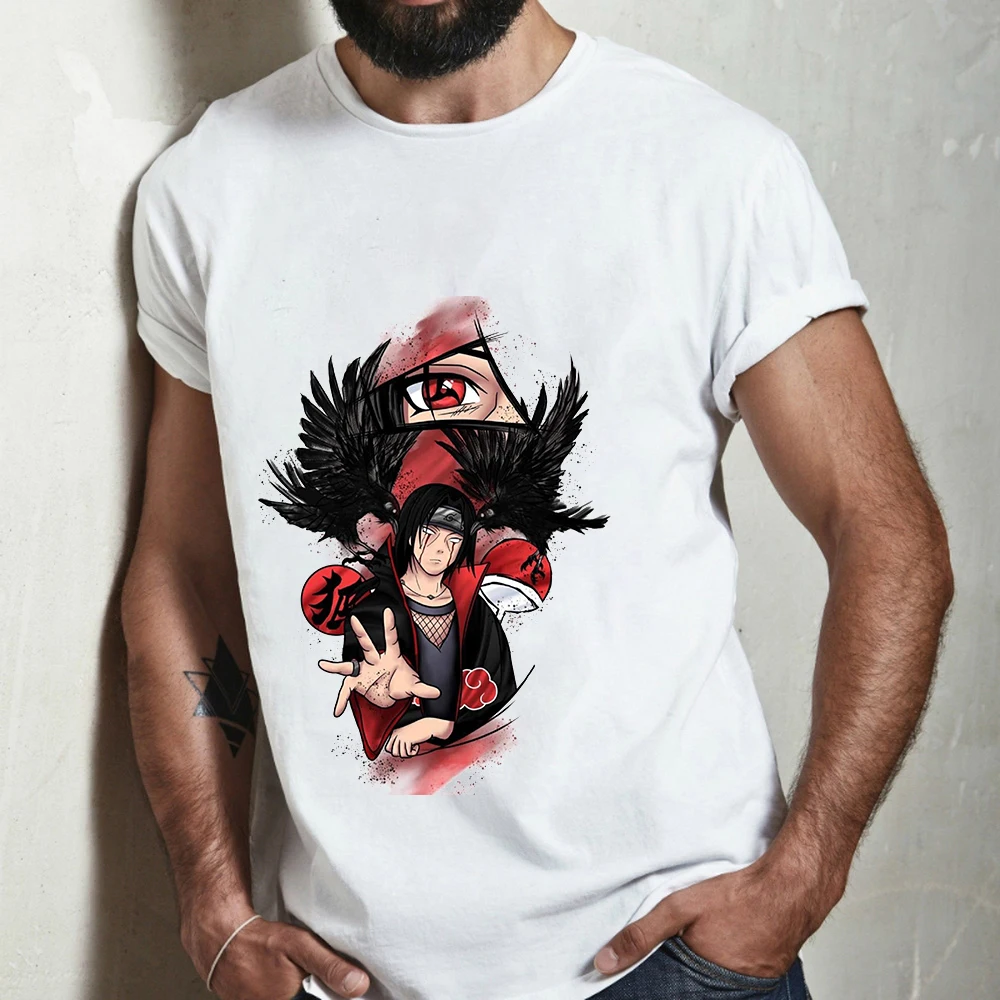 

Naruto Deidara Fashion Summer Men T-shirt Hand Painted Vintage Anime O-neck Unisex Japan Manga Streetwear White Oversized Tshirt