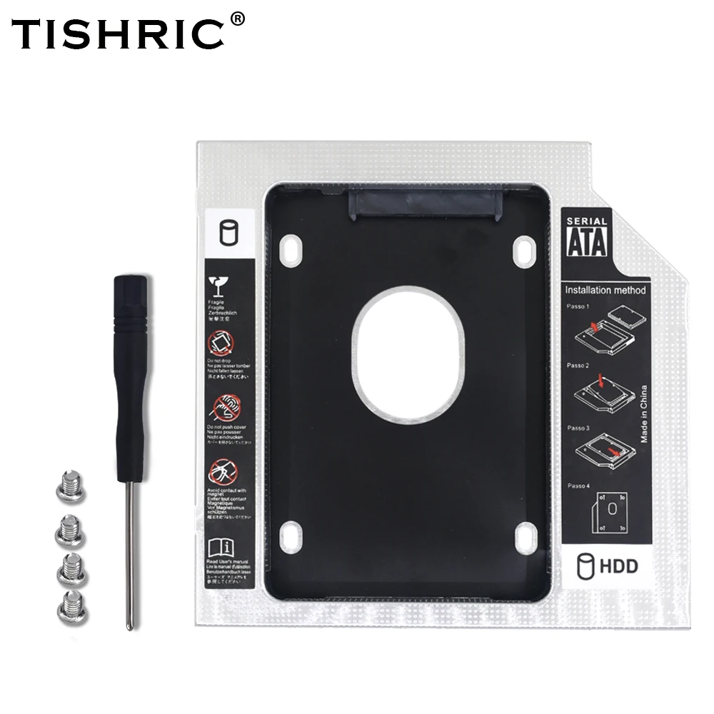 5 шт. Универсальный Переходник TISHRIC Optibay для установки второго SSD HDD 9 дюйма 12 7 мм SATA