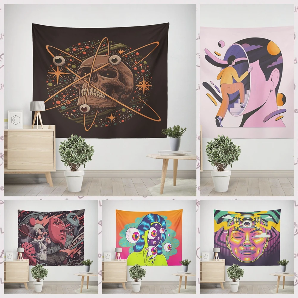 

Tapestry Psychedelic Home Decorative Blanket 2022 New Year's Decor Home Decoration Christmas Aesthetic Room Decor Tapestry