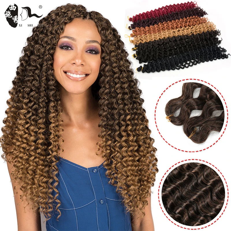 

Dream ice's Synthetic Curly Ombre Crochet braid hair extensions Deep pre-looped crochet twist hair braiding