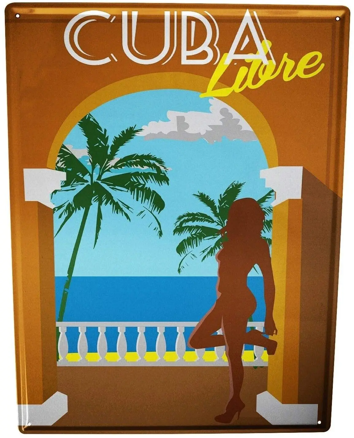 

Декор стен для путешествий с изображением Куба свободный металлический жестяной знак