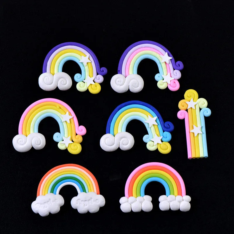 

1pcs 4 style Cute Rainbow Resin Miniatures Figurine Craft Home Fairy Garden Ornament Decoration Moss Terrarium Decor
