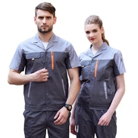 working uniforms summer new wear resistant work clothing short sleeve men and women mechanical auto repair worker coverall s 5xl