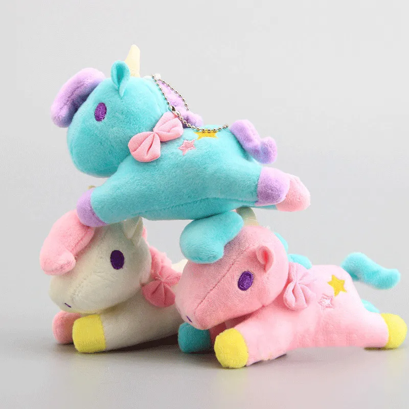 Единорог плюшевые Keychain14cm Kawaii Маленькие близнецы звезды милые мини мягкие животные подвеска лошадь игрушки для детей подарок