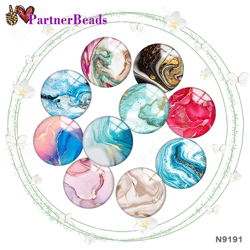 

Pretty Pattern12mm//18mm/20mm/25mm Round photo glass cabochon demo flat back Making findings PartnerBeads N9191