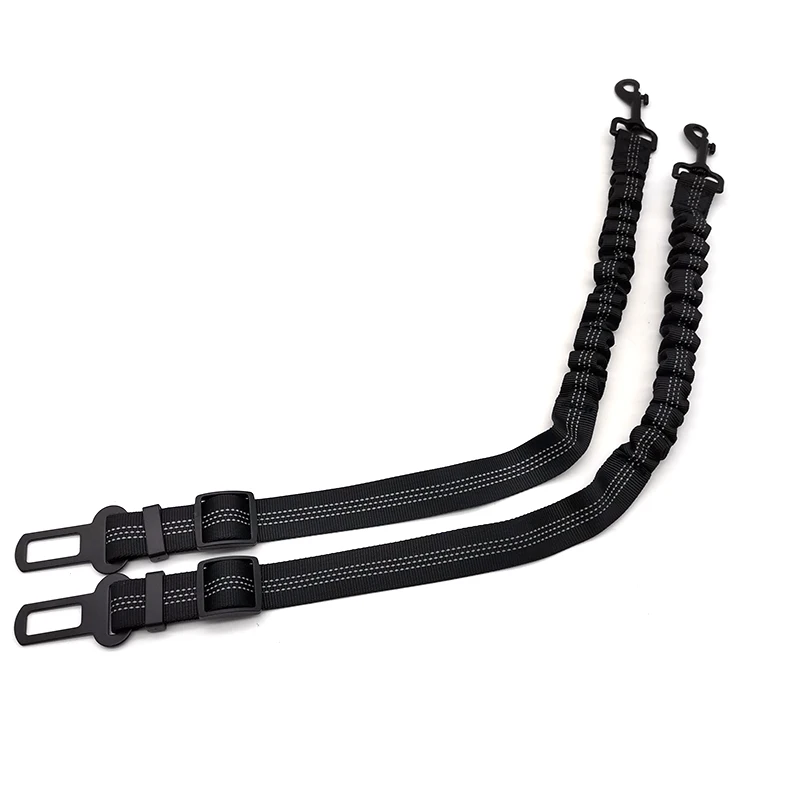 

2PCS Adjustable Dog Seat Belt Dog Car Seatbelt Harness Leads Elastic Reflective Safety Rope