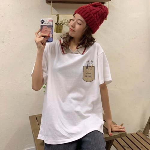 Лидер продаж Повседневная Свободная Базовая Женская белая футболка с коротким