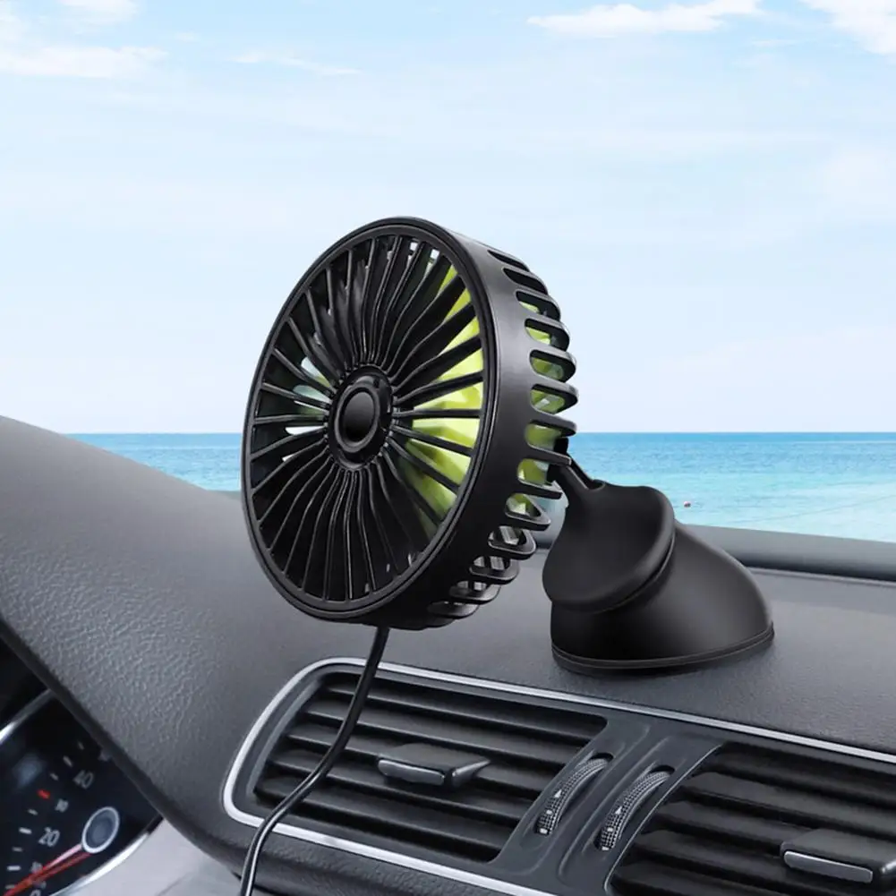 

12V/24V Car Fan 360 Degree Car Auto Air Cooling Rotatable Dashboard Fan with 3 Speed Car Auto Cooler Air Fan Car Fan Accessories