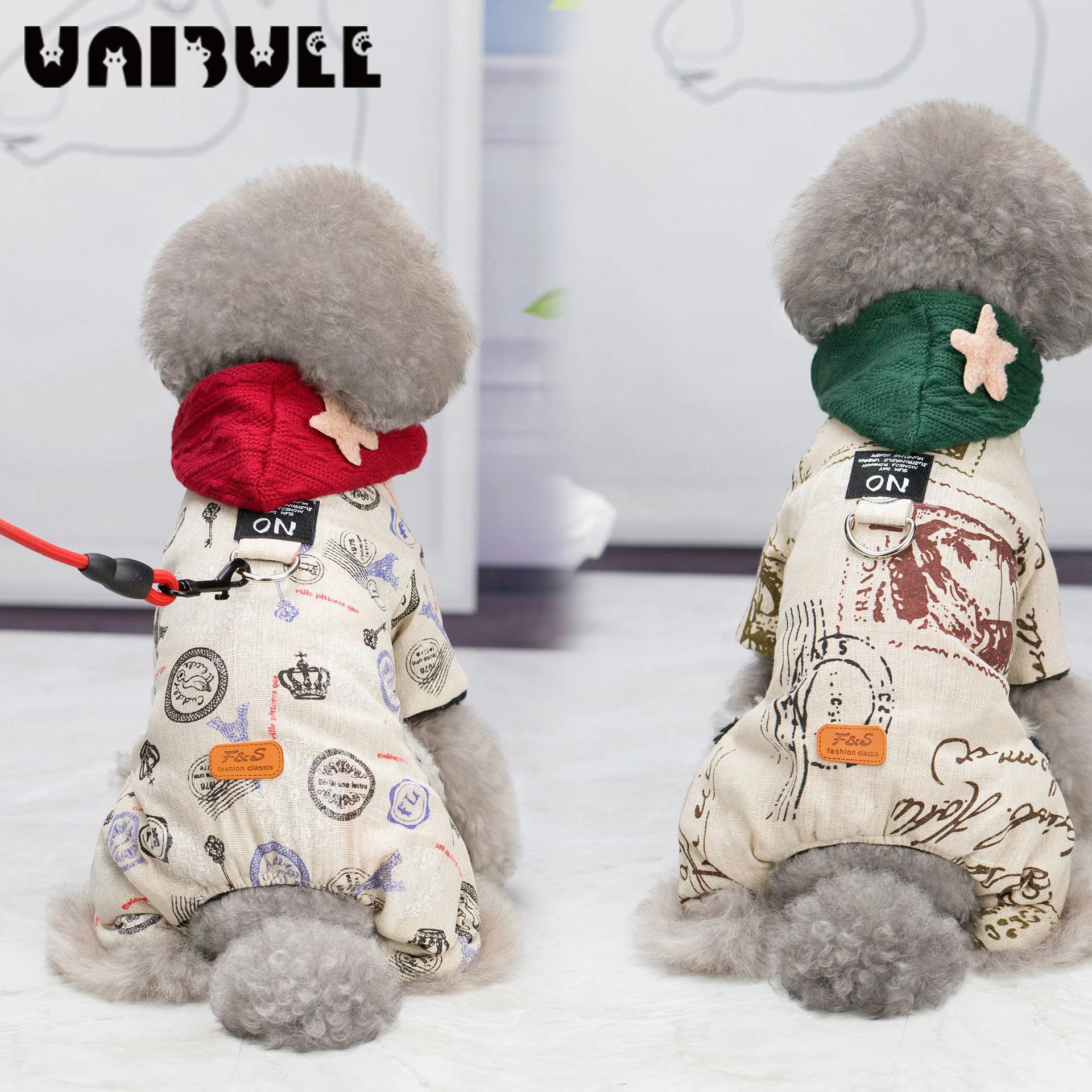 

Осенне-зимнее плотное пальто из овечьей шерсти с изображением собаки