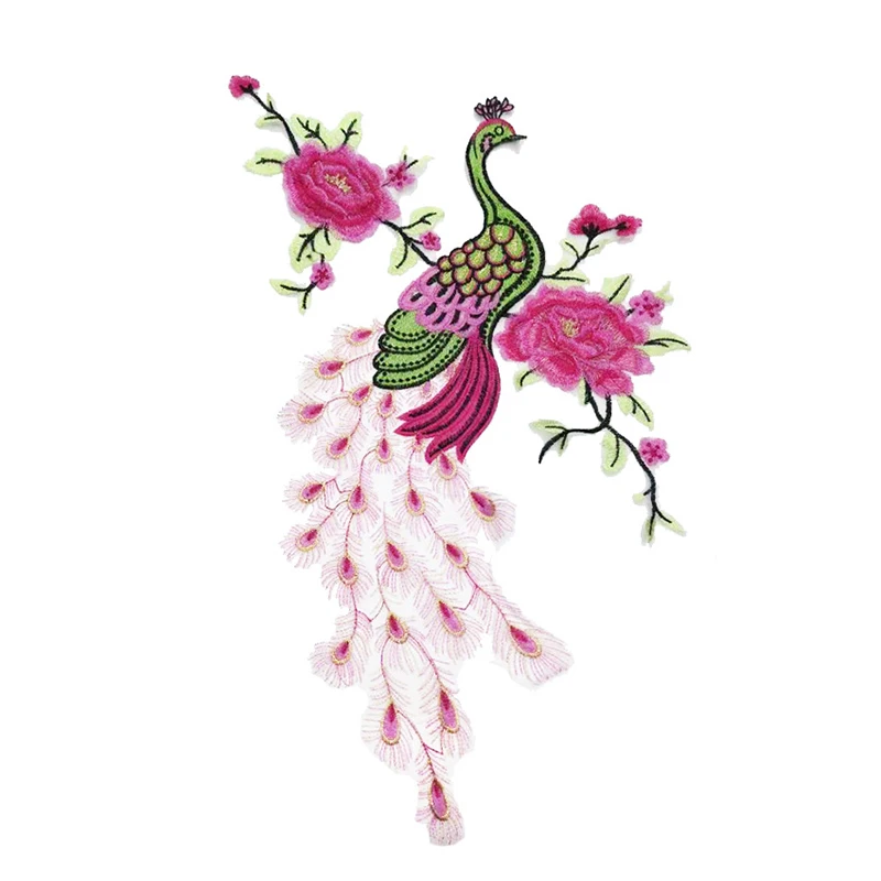 Light Pink Модная ткань с вышивкой Павлин Кружева Шитье аппликация кружева Воротник Аппликация-колье на шею DIY аксессуары для одежды Скрапбукинг - Цвет: Light Pink