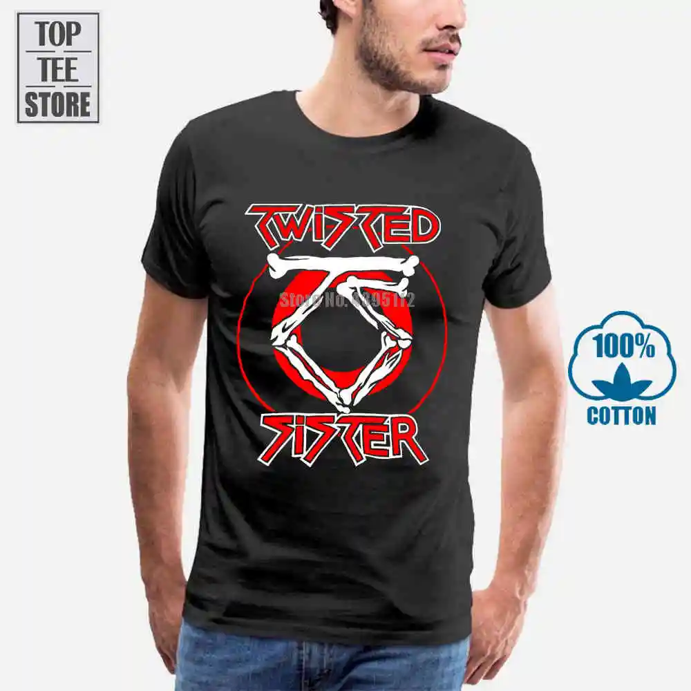 Мужская футболка с логотипом рок группы Twisted Sister Old School черная размеры от S до