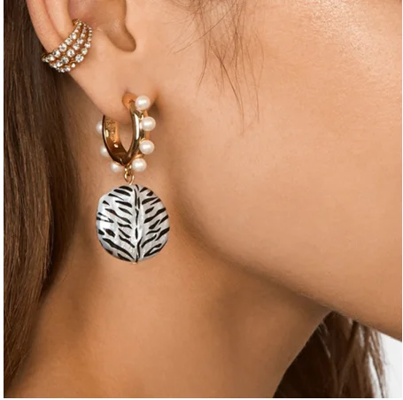 Винтажные круглые висячие серьги с искусственным жемчугом женские элегантные